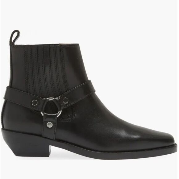 Madewell The Santiago Western Black Leather Ankle Boot US 11 - Picture 9 of 10